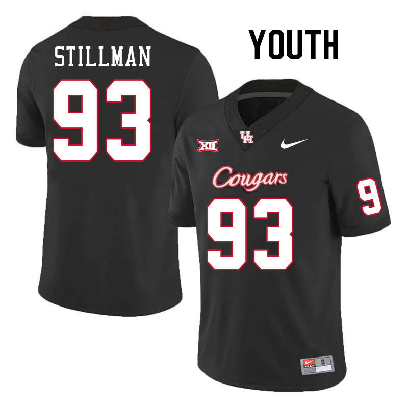 Youth #93 Xavier Stillman Houston Cougars College Football Jerseys Stitched-Black